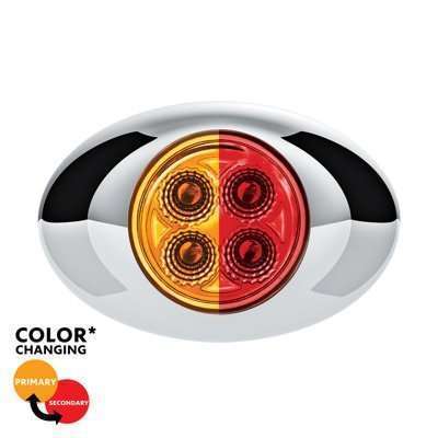 4 LED Double Fury Light (Clearance/Marker) - Amber & Red LED/Clear Lens