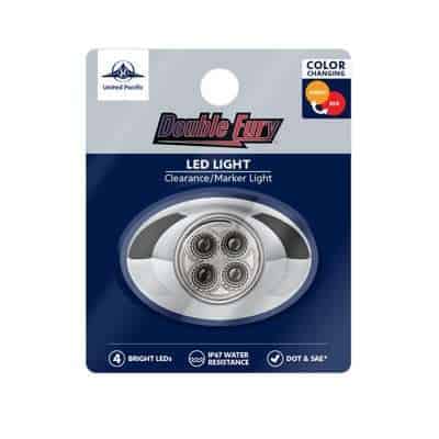 4 Led Double Fury Light (Clearance/Marker) - Amber &Amp; Red Led/Clear Lens 9 4 LED Double Fury Light (Clearance/Marker) - Amber & Red LED/Clear Lens
