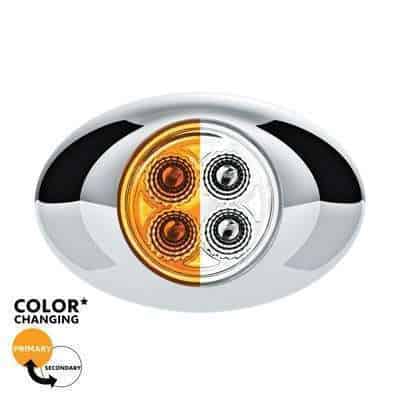 Home 246 4 LED Double Fury Light (Clearance/Marker) - Amber & White LED/Clear Lens