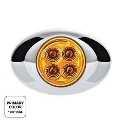 4 LED Double Fury Light (Clearance/Marker) - Amber & White LED/Clear Lens
