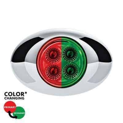 4 LED Double Fury Light (Clearance/Marker) - Red & Green LED/Clear Lens