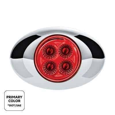 4 LED Double Fury Light (Clearance/Marker) - Red & Green LED/Clear Lens