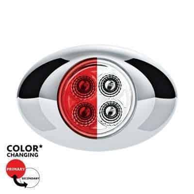 4 LED Double Fury Light (Clearance/Marker) - Red & White LED/Clear Lens