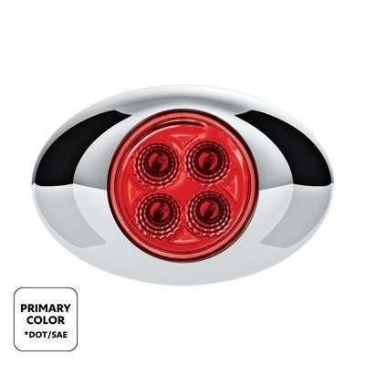 4 LED Double Fury Light (Clearance/Marker) - Red & White LED/Clear Lens