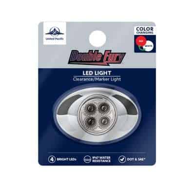 4 Led Double Fury Light (Clearance/Marker) - Red &Amp; White Led/Clear Lens 9 4 LED Double Fury Light (Clearance/Marker) - Red & White LED/Clear Lens