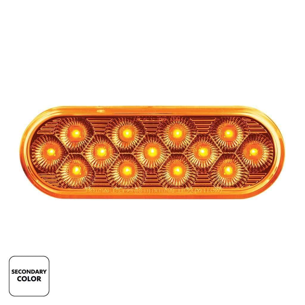 13 Led 6&Quot; Oval Double Fury Light (Stop &Amp; Turn)-Red &Amp; Amber Led/Clear Lens 3 13 LED 6" Oval Double Fury Light (Stop & Turn)-Red & Amber LED/Clear Lens