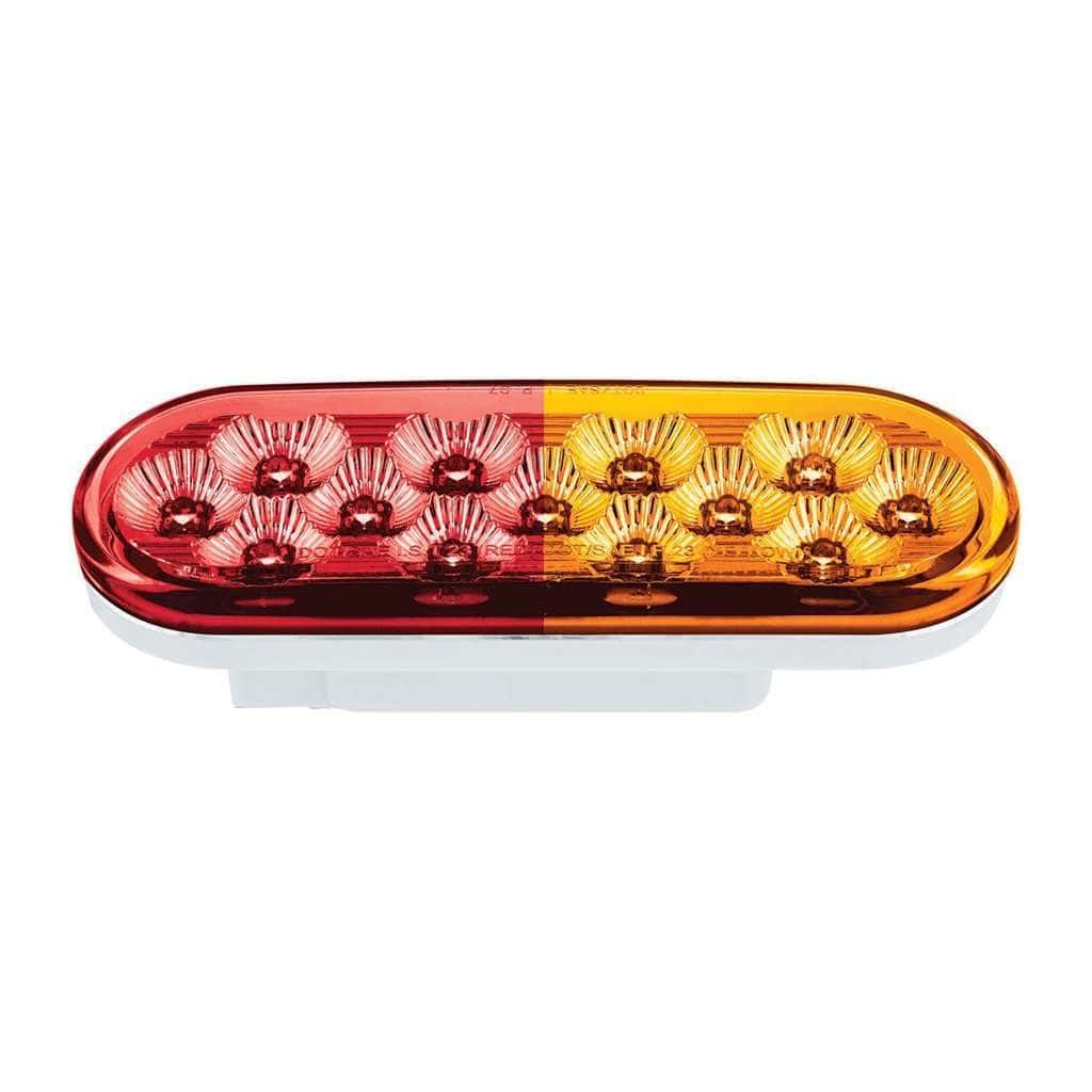 13 Led 6&Quot; Oval Double Fury Light (Stop &Amp; Turn)-Red &Amp; Amber Led/Clear Lens 5 13 LED 6" Oval Double Fury Light (Stop & Turn)-Red & Amber LED/Clear Lens