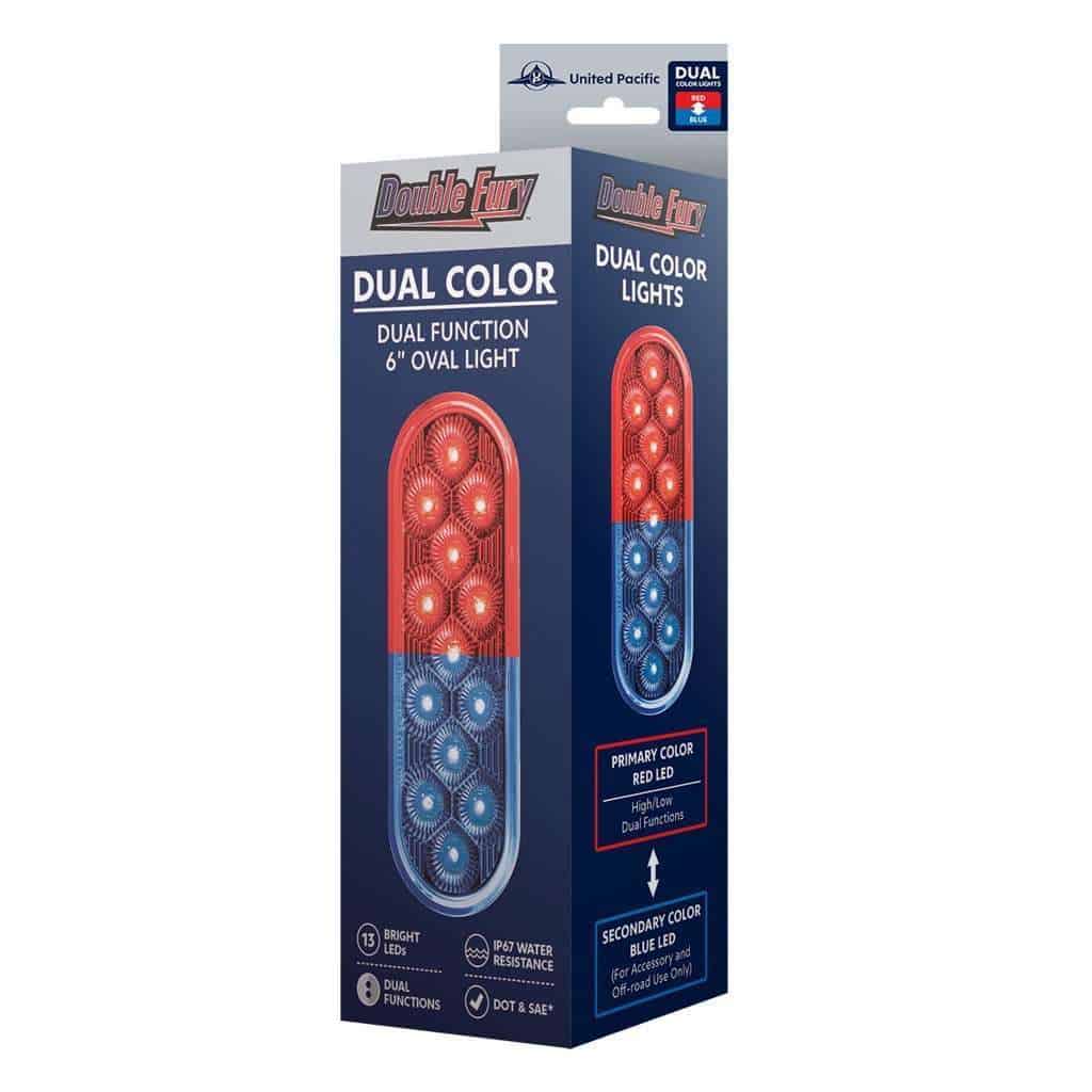 13 Led 6&Quot; Oval Double Fury Light (Stop &Amp; Turn)-Red &Amp; Blue Led/Clear Lens 12 13 LED 6" Oval Double Fury Light (Stop & Turn)-Red & Blue LED/Clear Lens