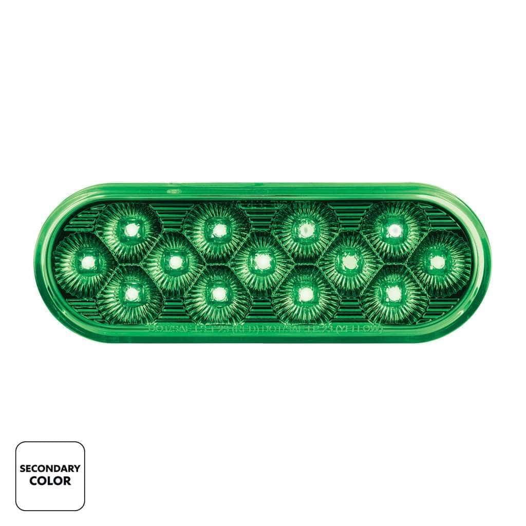 13 Led 6&Quot; Oval Double Fury Light (Stop &Amp; Turn) – Red &Amp; Green Led/Clear Lens 3 13 LED 6" Oval Double Fury Light (Stop & Turn)-Red & Green LED/Clear Lens