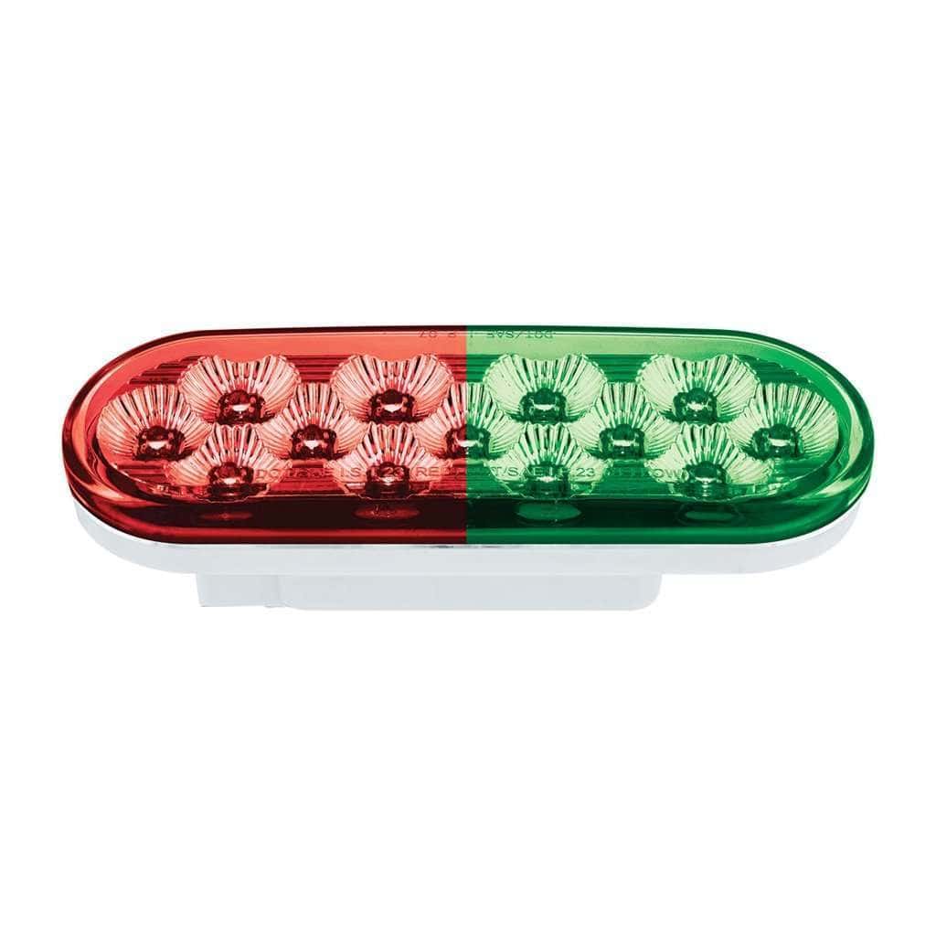 13 Led 6&Quot; Oval Double Fury Light (Stop &Amp; Turn) – Red &Amp; Green Led/Clear Lens 5 13 LED 6" Oval Double Fury Light (Stop & Turn)-Red & Green LED/Clear Lens