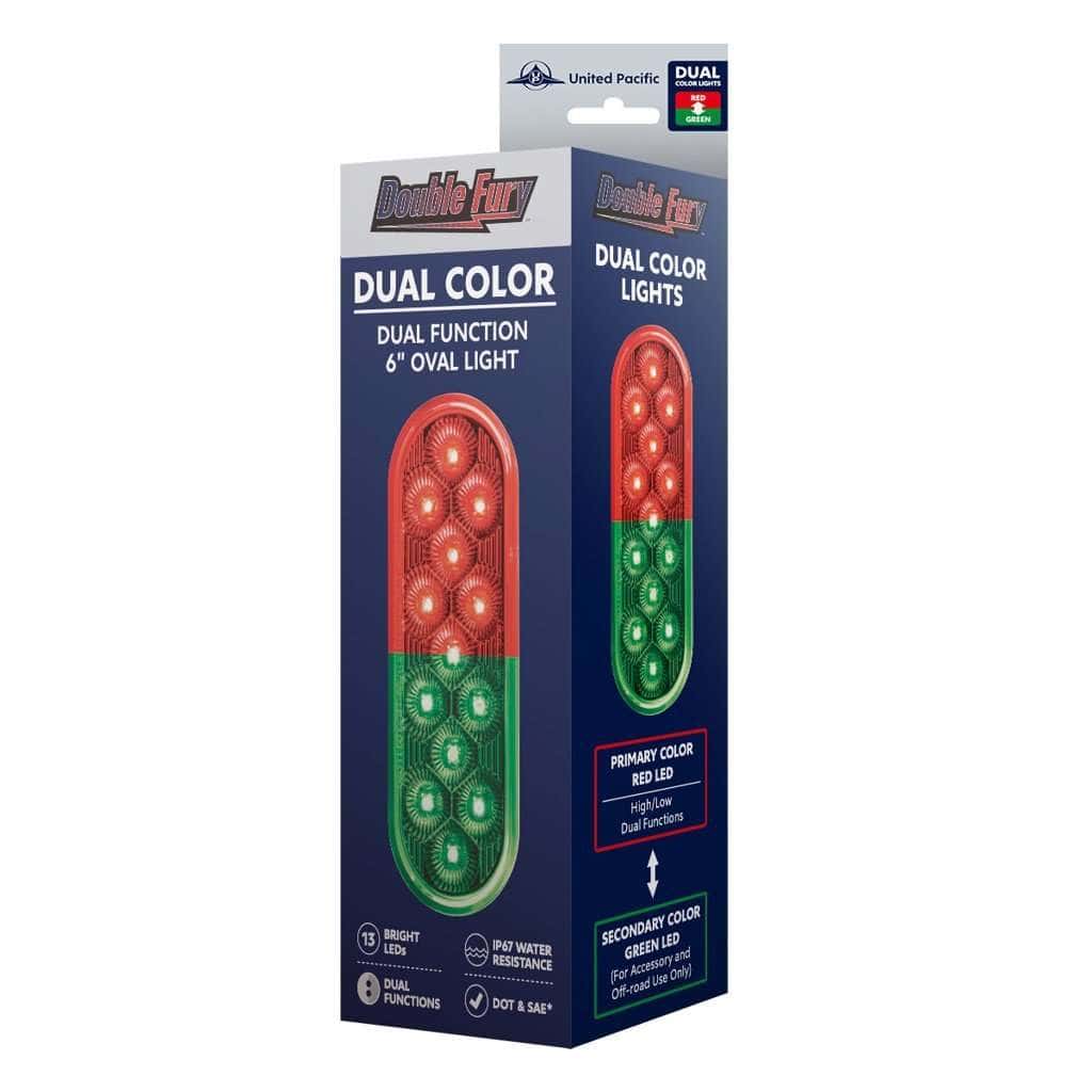 13 Led 6&Quot; Oval Double Fury Light (Stop &Amp; Turn) – Red &Amp; Green Led/Clear Lens 12 13 LED 6" Oval Double Fury Light (Stop & Turn)-Red & Green LED/Clear Lens