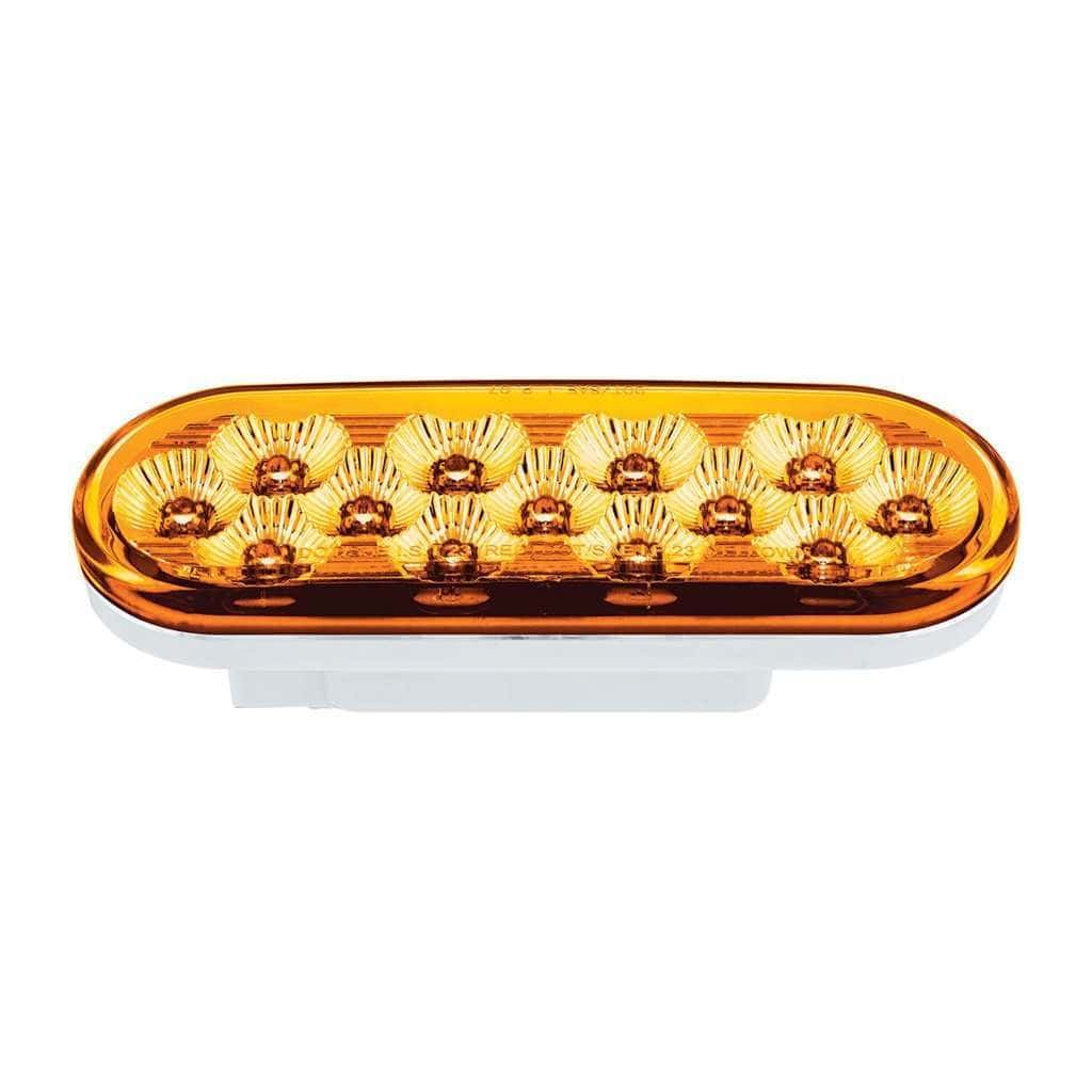 13 Led 6&Quot; Oval Double Fury Light (Turn Signal)-Amber &Amp; Green Led/Clear Lens 6 13 LED 6" Oval Double Fury Light (Turn Signal)-Amber & Green LED/Clear Lens