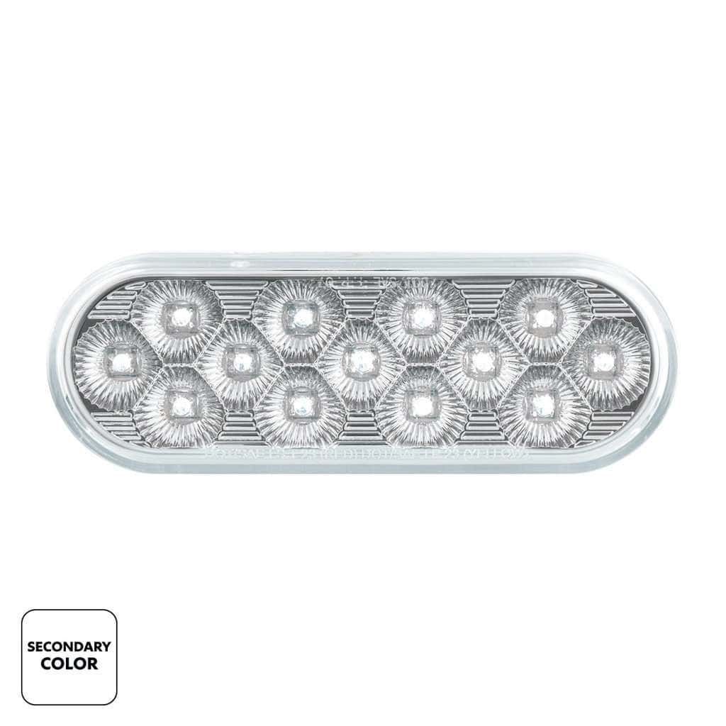 13 Led 6&Quot; Oval Double Fury Light (Turn Signal)-Amber &Amp; White Led/Clear Lens 3 13 LED 6" Oval Double Fury Light (Turn Signal)-Amber & White LED/Clear Lens