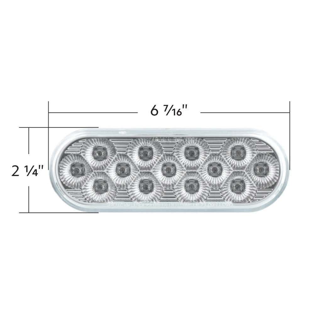 13 Led 6&Quot; Oval Double Fury Light (Turn Signal)-Amber &Amp; White Led/Clear Lens 11 13 LED 6" Oval Double Fury Light (Turn Signal)-Amber & White LED/Clear Lens