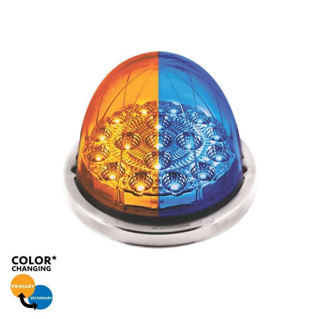 17 LED Watermelon Dual Function Double Fury Flush Mount Kit – Amber/Blue