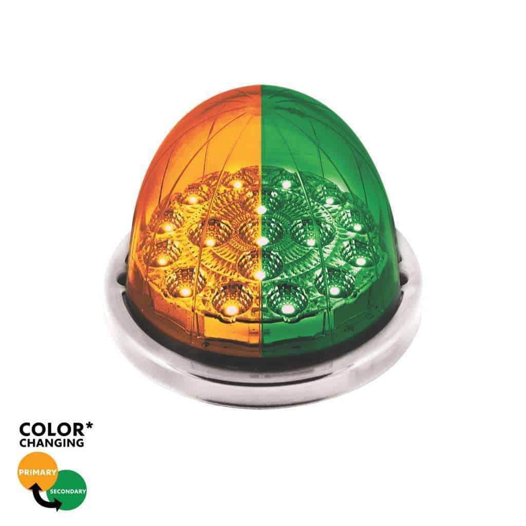 17 LED Watermelon Dual Function Double Fury Flush Mount Kit – Amber/Green