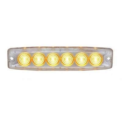 6 High Power LED Super Thin Warning Light - Amber LED/Clear Lens (Bulk)