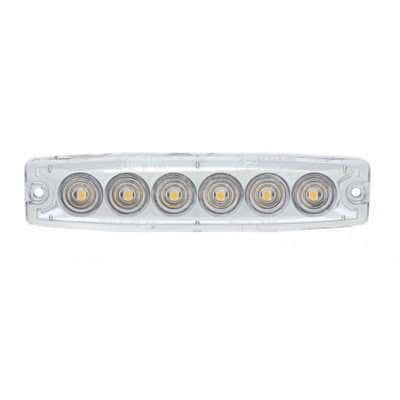 6 High Power LED Super Thin Warning Light - Amber LED/Clear Lens (Bulk)