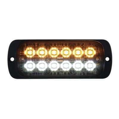 12 High Power LED Super Thin Warning Light - Amber & White LED (Bulk)