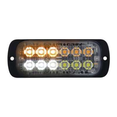 12 High Power Led Super Thin Warning Light - Amber &Amp; White Led 3 12 High Power LED Super Thin Warning Light - Amber & White LED (Bulk)
