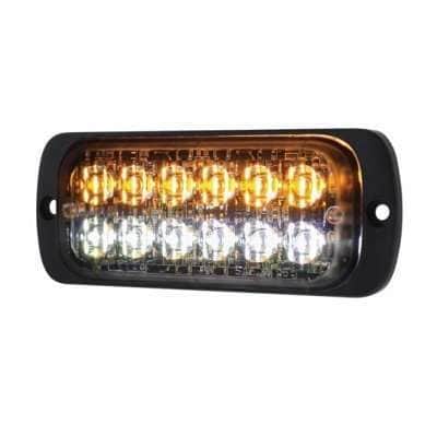 12 High Power Led Super Thin Warning Light - Amber &Amp; White Led 7 12 High Power LED Super Thin Warning Light - Amber & White LED (Bulk)