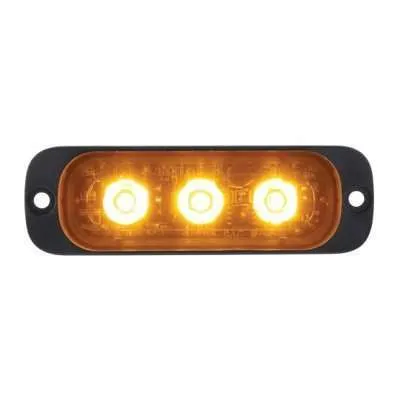 3 High Power LED Super Thin Warning Light - Amber LED (Bulk)