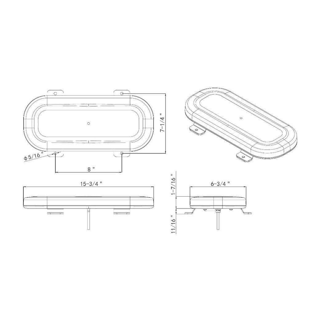 42 High Power Led Micro Warning Light Bar With Clear Lens – Magnet Mount 5 42 High Power LED Micro Warning Light Bar with Clear Lens – Magnet Mount
