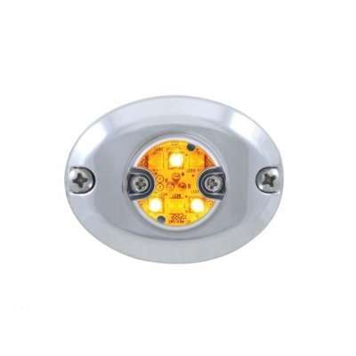 6 LED 1" Warning Light – Split Color (Amber/White LED)