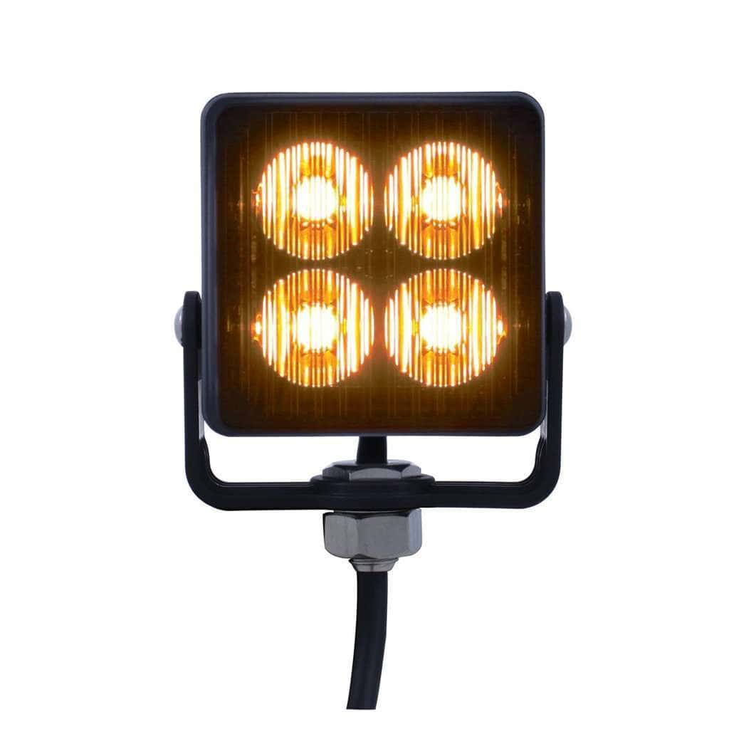 4 High Power LED Square Warning Lighthead – Amber LED