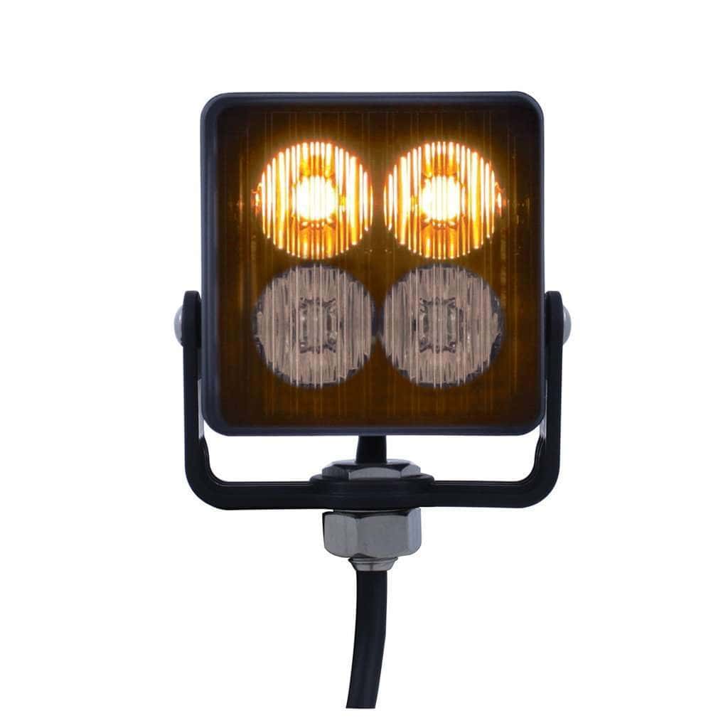 4 High Power LED Square Warning Lighthead – Amber LED