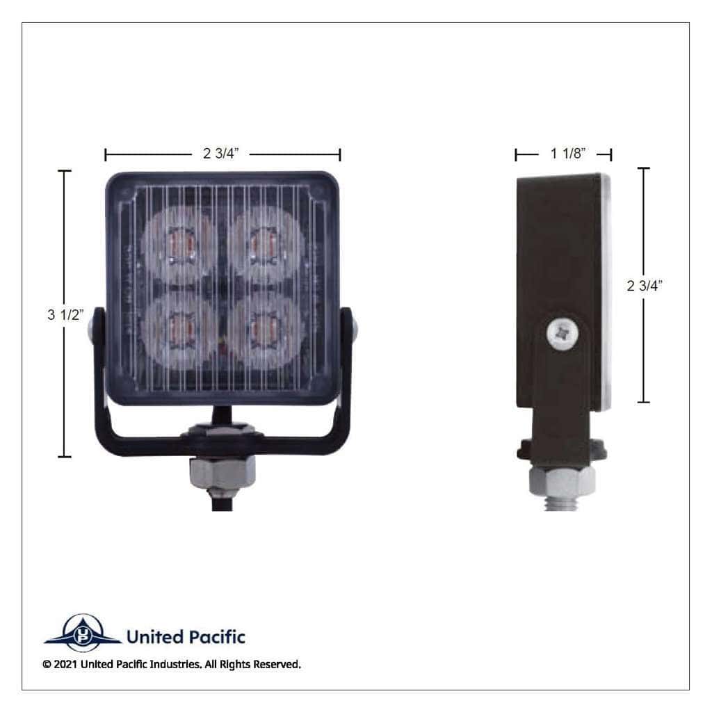 4 High Power Led Square Warning Lighthead – Amber Led 6 4 High Power LED Square Warning Lighthead – Amber LED