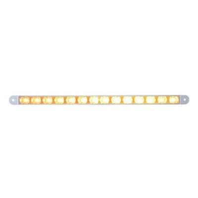 14 LED 12" Auxiliary Warning Light Bar Only - Amber LED/Clear Lens (Bulk)