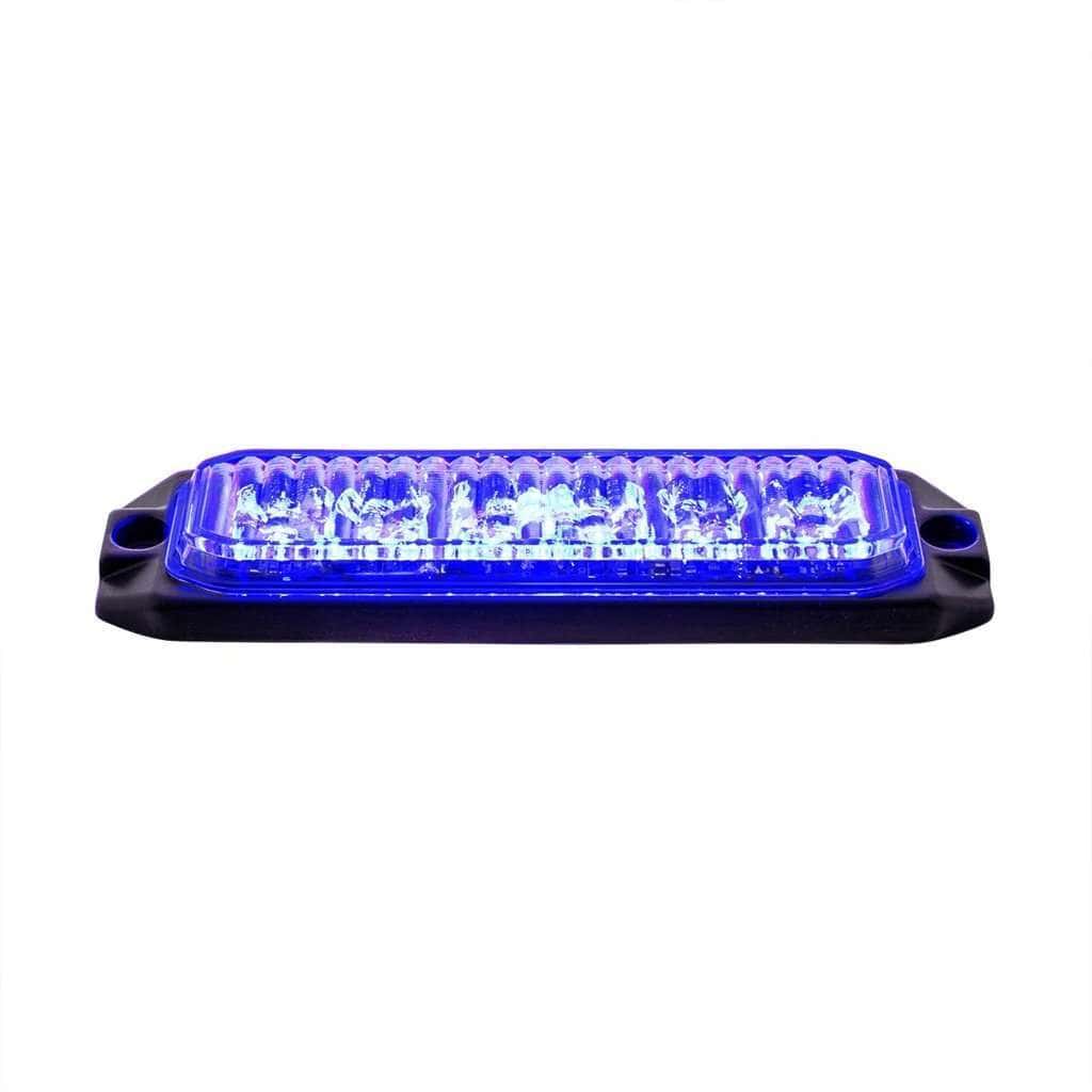 6 High Power Led &Quot;Competition Series&Quot; Slim Warning Light - Blue 4 6 High Power LED "Competition Series" Slim Warning Light - Blue
