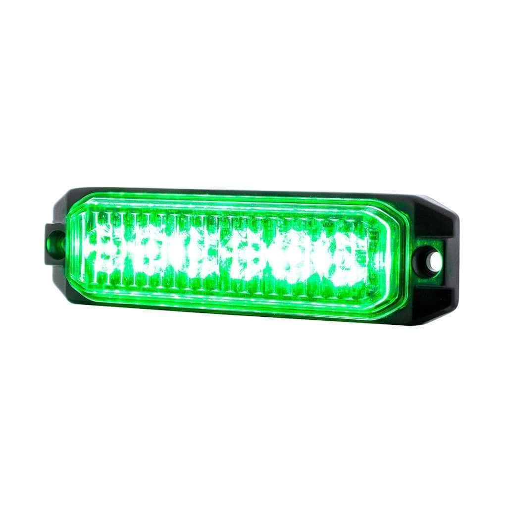 6 High Power Led &Quot;Competition Series&Quot; Slim Warning Light - Green 3 6 High Power LED "Competition Series" Slim Warning Light - Green
