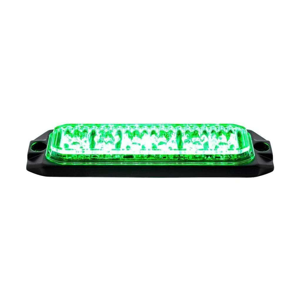 6 High Power Led &Quot;Competition Series&Quot; Slim Warning Light - Green 4 6 High Power LED "Competition Series" Slim Warning Light - Green