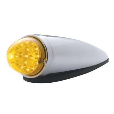 17 LED Dual Function Watermelon Clear Reflector Cab Light Kit With Die-Cast Housing -Amber LED & Lens