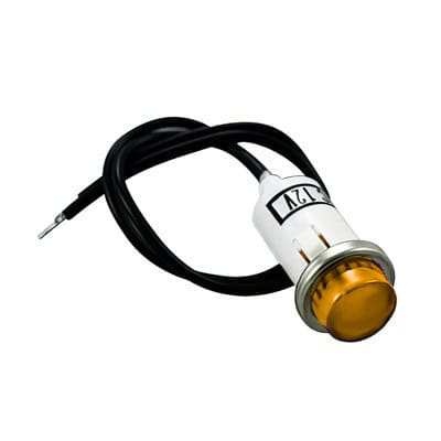 16 Amp 12V Amber Warning Light With 1/2&Quot; Panel Mount &Amp; Leads 1 16 Amp 12V Amber Warning Light with 1/2" Panel Mount & Leads