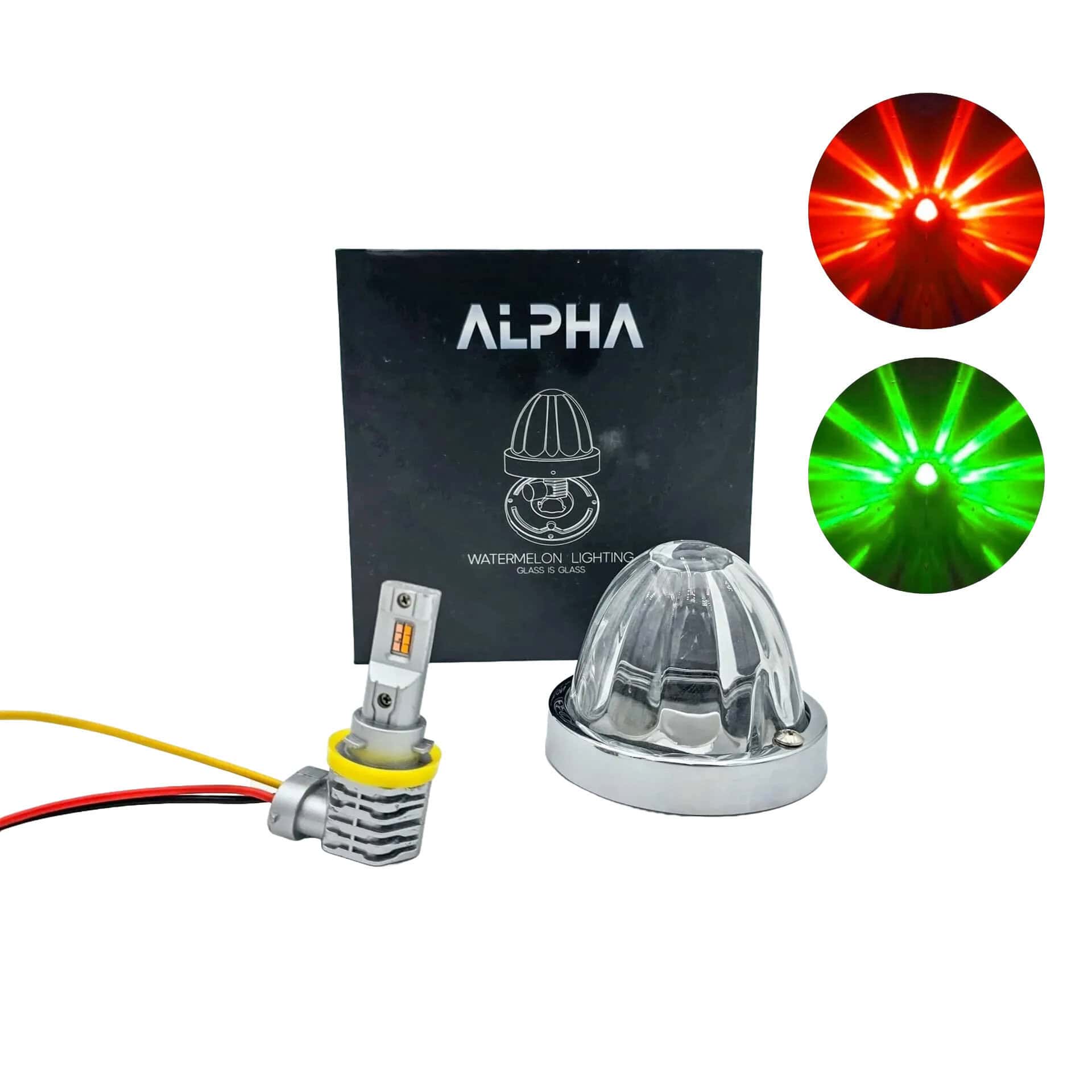 Home 224 Alpha Series Glass is Class Duo Watermelon Lights - Red/ Green