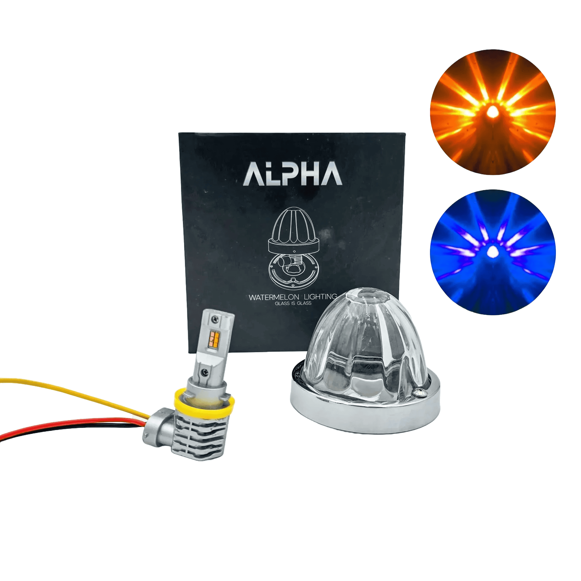 Alpha Series Glass is Class Duo Watermelon Lights Amber/ Blue