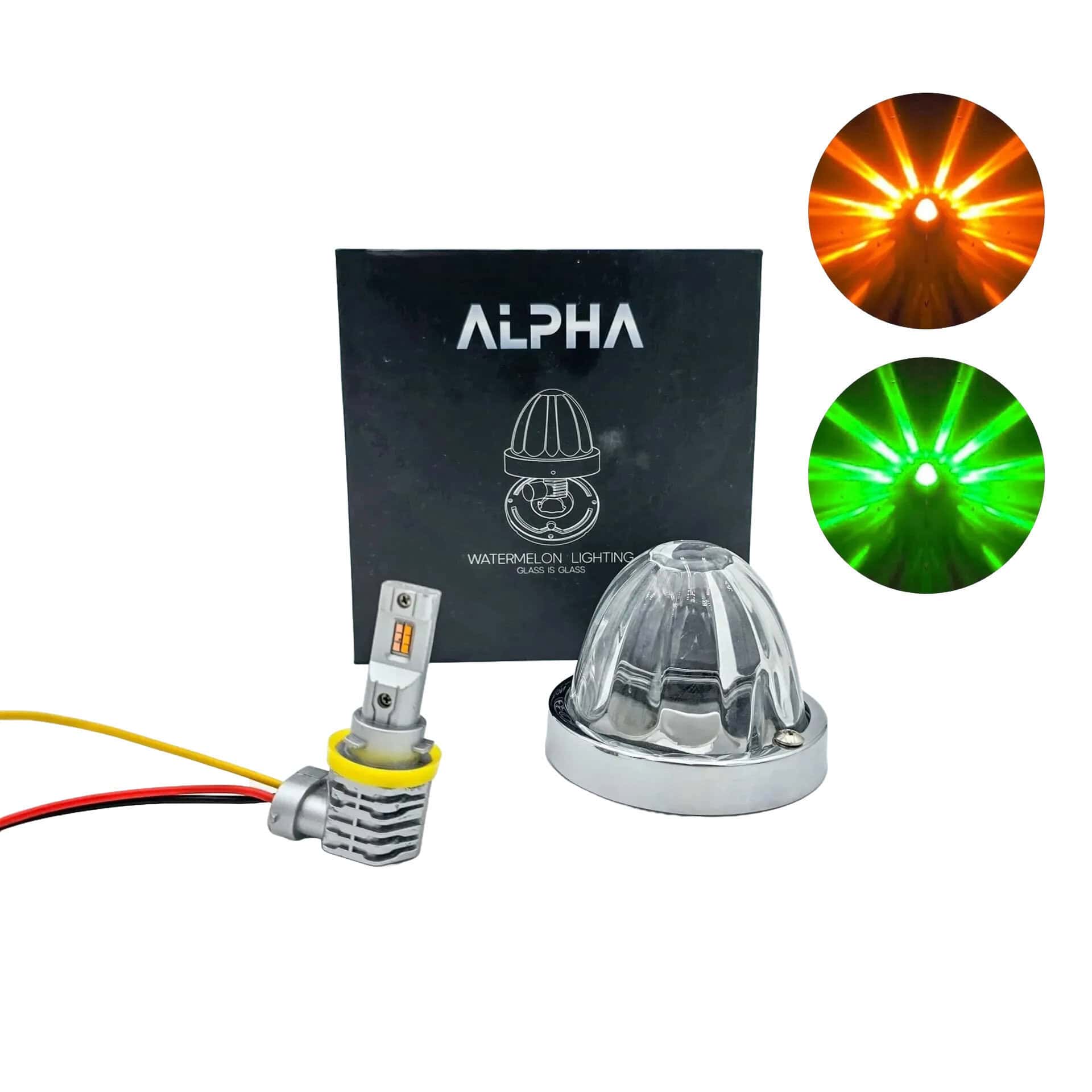 Glass Is Class Duo Watermelon Lights – Amber/Green Dual-Color Led 1 Alpha Series Glass is Class Duo Watermelon Lights Amber/ Green