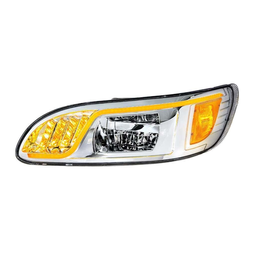 Peterbilt 386 / 387 Chrome LED Headlights with DRL & Turn Signal