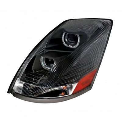 2003–2017 Volvo VN/VNL Blackout Projection Headlight w/LED DRL Light Bar