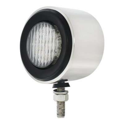 Stainless 2-1/2&Quot; Double Face Light With Led Lights-Amber/Red &Amp; Clear Lens 5 Stainless 2-1/2" Double Face Light With LED Lights-Amber/Red LED Clear Lens