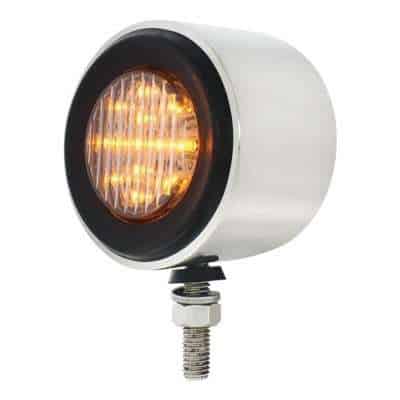 Stainless 2-1/2&Quot; Double Face Light With Led Lights-Amber/Red &Amp; Clear Lens 6 Stainless 2-1/2" Double Face Light With LED Lights-Amber/Red LED Clear Lens