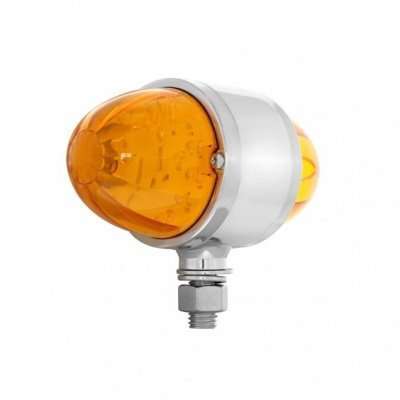 34 Led Watermelon Double Face Light W/ Chrome Housing-Amber Led 3 34 LED Watermelon Double Face Light W/ Chrome Housing-Amber LED
