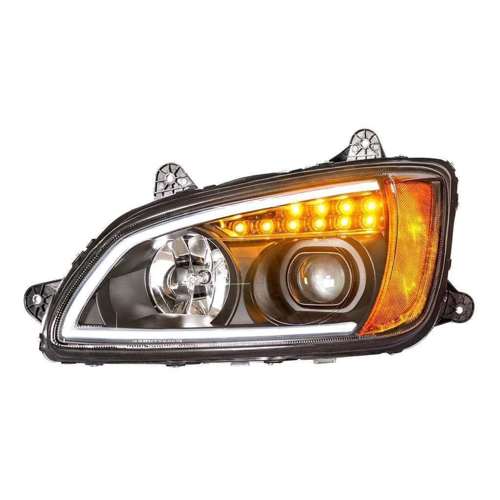 Kenworth T660 Blackout Projector Headlights w/ LED DRL & Turn Signal (2008–2017)