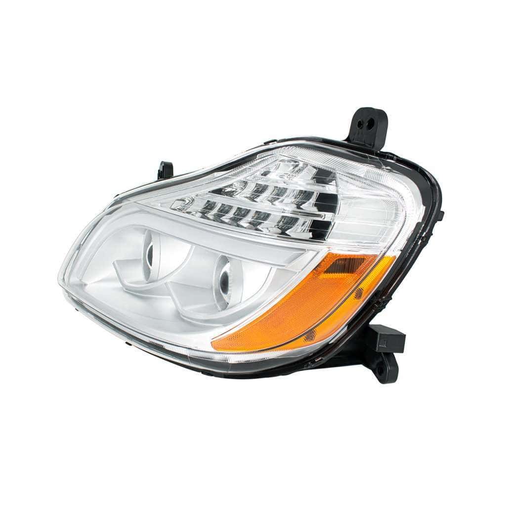Kenworth T680 Led Projector Headlights W/ Light Bar (2013–2021) 7 8 LED Projection Headlight for 2013-2021 Kenworth T680-Chrome