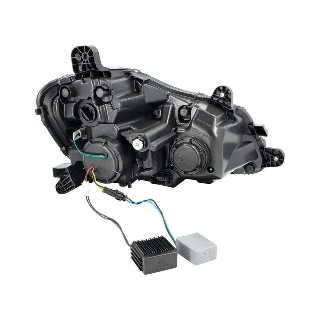 Kenworth T680 Led Projector Headlights W/ Light Bar (2013–2021) 8 8 LED Projection Headlight for 2013-2021 Kenworth T680-Chrome