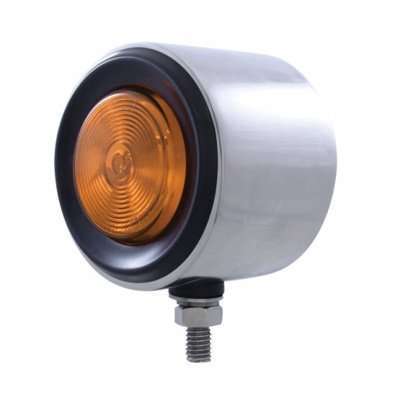 Stainless 2-1/2" Double Face With Lights - Amber & Red Lens
