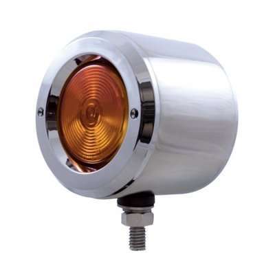 Stainless 2-1/2" Double Face With Lights - Amber & Red Lens